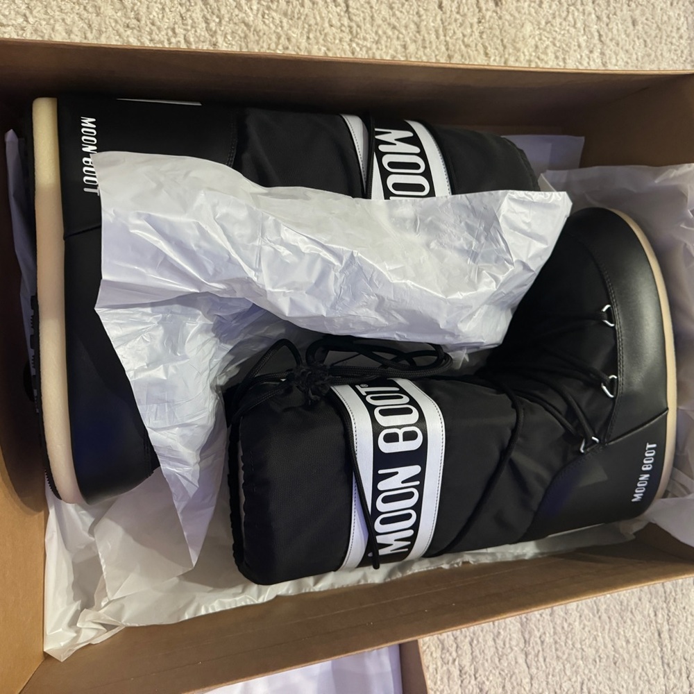 Moon Boot Black and White Snow Boots